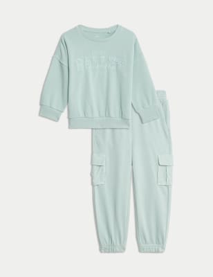 

Girls M&S Collection 2pc Cotton Rich Top and Joggers Outfit (2-8 Yrs) - Aqua, Aqua