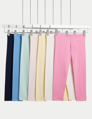 

Girls,Unisex,Boys M&S Collection 7pk Cotton Rich Leggings (2-8 Yrs) - Multi, Multi