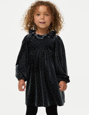 

Girls M&S Collection Sparkly Velvet Dress (1-8 Yrs) - Black, Black