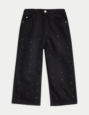 

Girls M&S Collection Denim Diamante Straight Leg Jeans (2-10 Yrs) - Black, Black