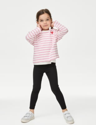 

Girls,Unisex,Boys M&S Collection Cotton Rich Plain Leggings (2-8 Yrs) - Black, Black