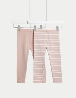 

Girls M&S Collection 2pk Cotton Rich Striped Leggings (2-8 Yrs) - Pink Mix, Pink Mix