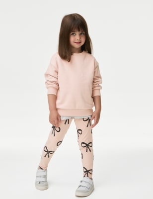 

Girls M&S Collection Cotton Rich Bow Leggings (2-8 Yrs) - Pink, Pink