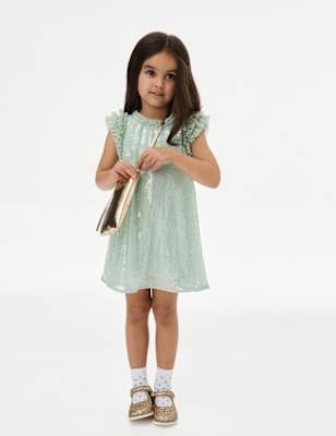 

Girls M&S Collection Sequin Dress (2-8 Yrs), Green