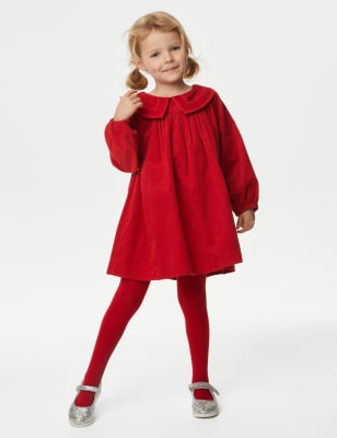 

Girls M&S Collection 2pc Cotton Rich Corduroy Dress Outfit (2-8 Yrs) - Red, Red