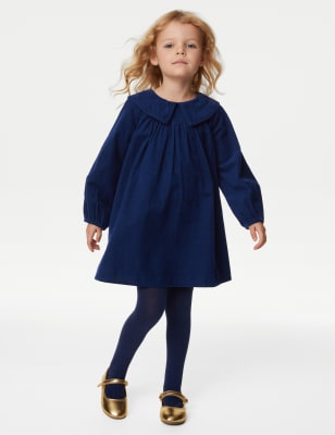 

Girls M&S Collection 2pc Cotton Rich Corduroy Dress Outfit (2-8 Yrs) - Indigo, Indigo