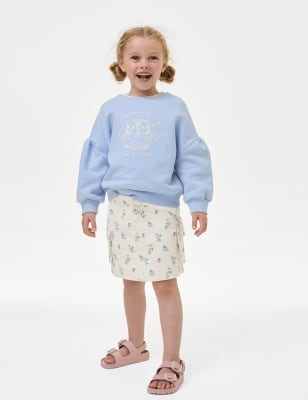 

M&S Collection Minirock aus reiner Baumwolle mit Muster (2-8 Jahre) - Ecru, Ecru