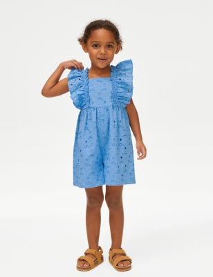 

M&S Collection Mono corto 100% algodón con bordado (2-8 años) - Fresh Blue, Fresh Blue