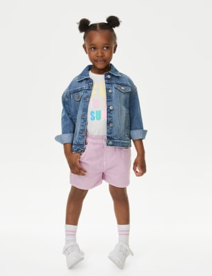 

Girls M&S Collection Denim Shorts (2-8 Yrs) - Pink Sorbet, Pink Sorbet