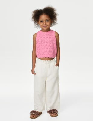

Girls M&S Collection nPure Cotton Straight Leg Trousers (2-8 Yrs) - Ivory, Ivory