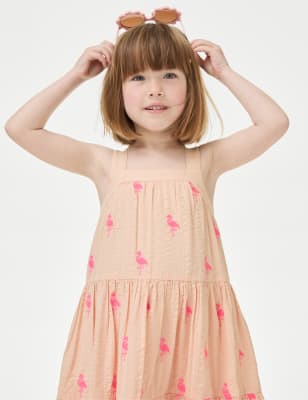 

Girls M&S Collection Pure Cotton Tiered Dress (2-8 Yrs) - Pink Mix, Pink Mix