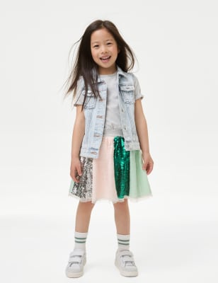 

Girls M&S Collection Sequin Tutu Skirt (2-8 Yrs) - Blue Mix, Blue Mix