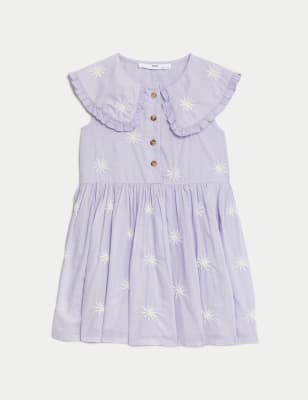 

Girls M&S Collection Pure Cotton Embroidered Dress (2-8 Yrs), Lilac