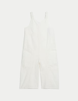 

Girls M&S Collection Pure Cotton Broderie Jumpsuit (2-8 Yrs) - Ivory, Ivory