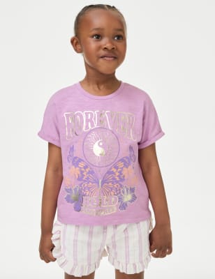 

Girls M&S Collection Pure Cotton Embellished T-Shirt (2-8 Yrs), Purple