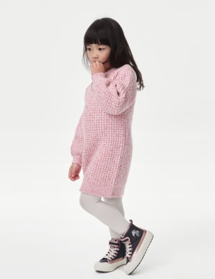 

Girls M&S Collection 2pc Knitted Dress with Tights (2-8 Yrs), Pink Mix