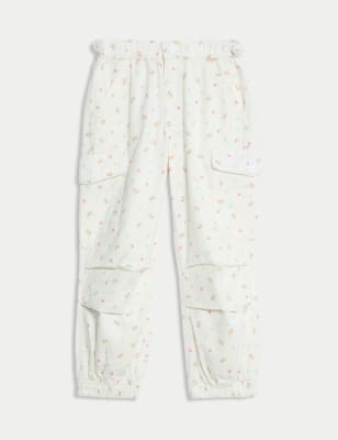 

Girls M&S Collection Cotton Rich Ditsy Floral Parachute Trousers (2-8 Yrs) - Ecru, Ecru