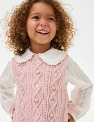 

M&S Collection Conjunto de 2 piezas de chaleco de punto y camisa (2-8 años) - Multi, Multi