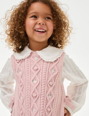 

Girls M&S Collection 2pc Knitted Vest and Shirt Outfit (2-8 Yrs) - Multi, Multi