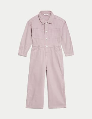 

Girls M&S Collection Cotton Blend Boiler Suit (2-8 Yrs) - Pink, Pink