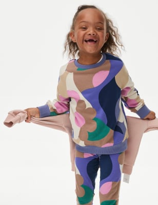 

Girls M&S Collection Cotton Rich Abstract Print Sweatshirt (2-8 Yrs) - Navy Mix, Navy Mix