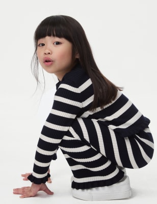 

Girls M&S Collection 2pc Knitted Top & Bottom Outfit (2-8 Yrs) - Navy Mix, Navy Mix