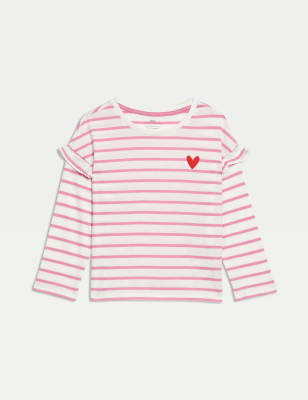 

Girls M&S Collection Pure Cotton Striped Top (2-8 Yrs) - Pink, Pink