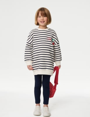 

Girls M&S Collection 2pc Cotton Rich Striped Top & Bottom Outfit (1-8 Yrs) - Navy Mix, Navy Mix