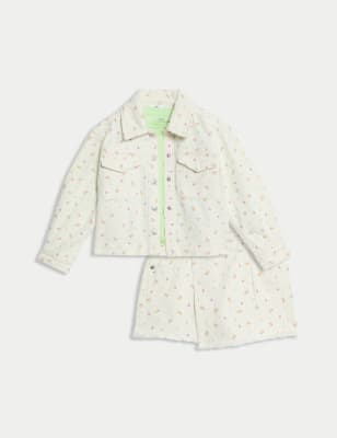 

M&S Collection 3-teiliges Outfit mit hohem Baumwollanteil und lustigem Blümchendesign (2-8 J.) - Ecru Mix, Ecru Mix
