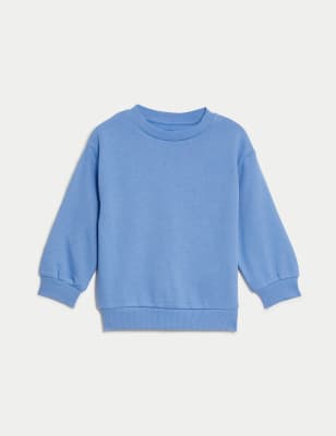 

Girls,Unisex,Boys M&S Collection Cotton Rich Plain Sweatshirt (2-8 Yrs) - Fresh Blue, Fresh Blue
