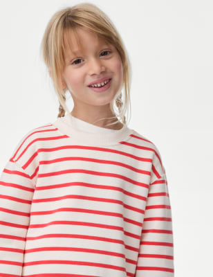 

Girls,Unisex,Boys M&S Collection Cotton Rich Striped Sweatshirt (2-8 Yrs) - Red Mix, Red Mix