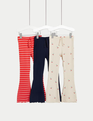 

Girls M&S Collection 3-Pk Cotton Rich Flared Leggings (2-8 Yrs) - Multi, Multi