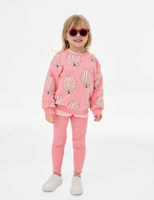 

Girls M&S Collection Cotton Rich Ribbed Leggings (2-8 Yrs), Pink