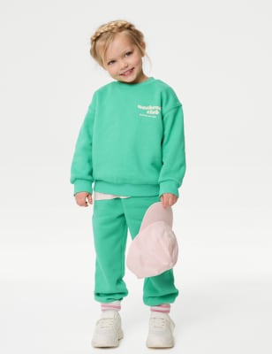 

Girls,Unisex,Boys M&S Collection Cotton Rich Joggers (2-8 Yrs) - Medium Green, Medium Green