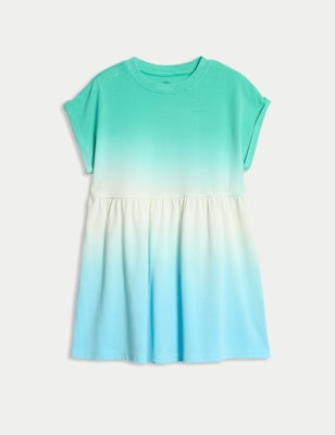 

Girls M&S Collection Cotton Rich Ombré T-Shirt Dress (1-8 Yrs), Blue Mix