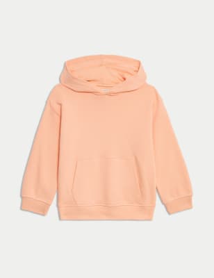 

Girls M&S Collection Cotton Rich Plain Hoodie (2-8 Yrs) - Bright Coral, Bright Coral