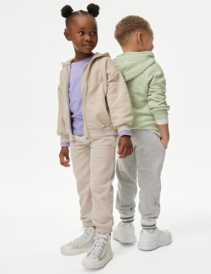 

Girls,Unisex,Boys M&S Collection Cotton Rich Joggers (2-8 Yrs) - Oatmeal, Oatmeal