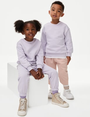 

Girls,Unisex,Boys M&S Collection Cotton Rich Joggers (2-8 Yrs) - Light Lavender, Light Lavender