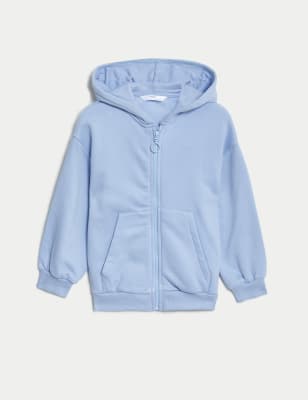 

Girls,Unisex,Boys M&S Collection Cotton Rich Plain Hoodie (2-8 Yrs) - Blue, Blue