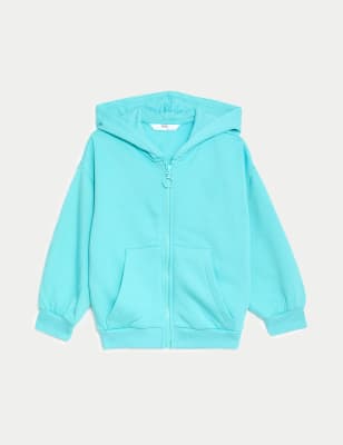 

Girls,Unisex,Boys M&S Collection Cotton Rich Plain Hoodie (2-8 Yrs) - Bright Aqua, Bright Aqua