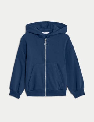 

Girls,Unisex,Boys M&S Collection Cotton Rich Plain Hoodie (2-8 Yrs) - Indigo, Indigo