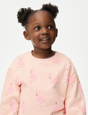 

Girls M&S Collection Cotton Rich Printed Sweatshirt (2-8 Yrs) - Coral Mix, Coral Mix