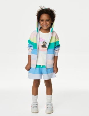 

M&S Collection Hoodie mit hohem Baumwollanteil, Reißverschluss und Muster (2-8 J.) - Multi, Multi
