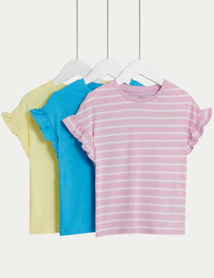 

Girls M&S Collection 3pk Pure Cotton T-Shirts (2-8 Yrs) - Multi, Multi