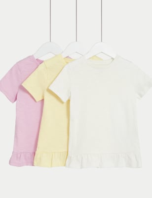 

M&S Collection 3er-Pack T-Shirts aus reiner Baumwolle (2-8 Jahre) - Pink Mix, Pink Mix