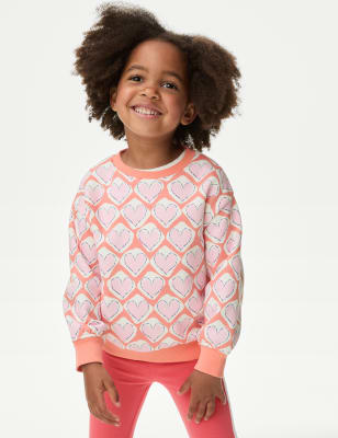 

Girls M&S Collection Cotton Rich Printed Sweatshirt (2-8 Yrs) - Pink Mix, Pink Mix