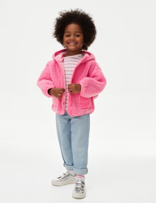 

Girls M&S Collection Borg Hooded Jacket (2-8 Yrs) - Pink, Pink