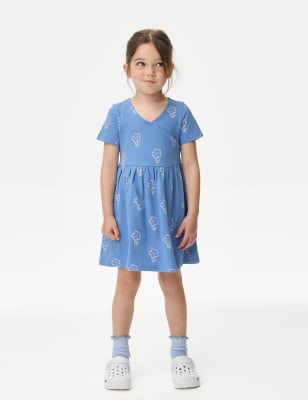 

Girls M&S Collection Pure Cotton Printed Dress (2-8 Yrs) - Blue, Blue