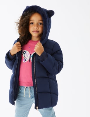 

Girls M&S Collection Stormwear™ Kitten Ear Padded Longline Coat (2-7 Yrs) - Navy, Navy