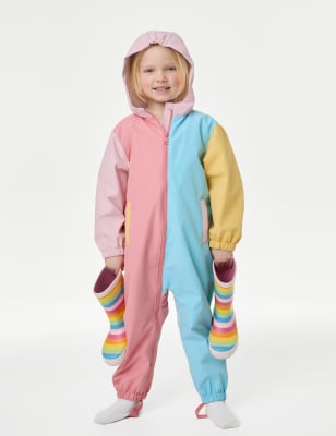 

Girls M&S Collection Hooded Colour Block Puddlesuit (2-8 Years) - Multi, Multi